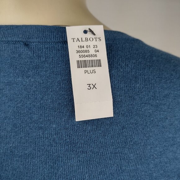 NWT Talbots blue cotton blend lightweight button front cardigan womens 3X XXXL - Picture 5 of 9